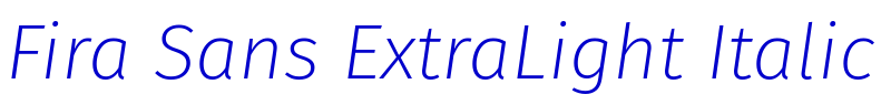 Fira Sans ExtraLight Italic 字体